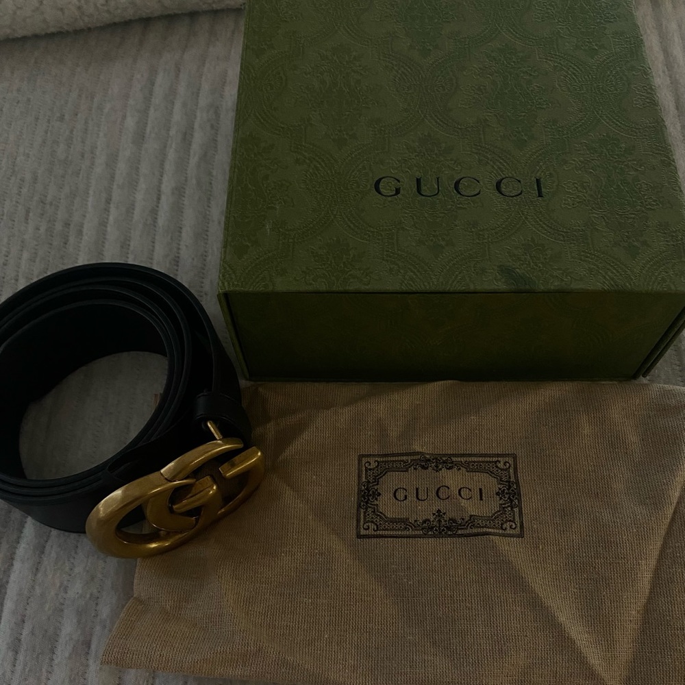 Wide Leather Gucci Belt